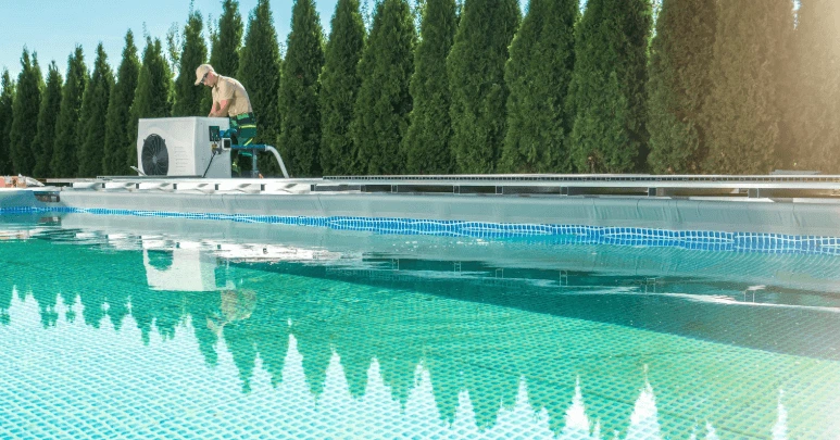 illustration of installing pool heat pump with the right size