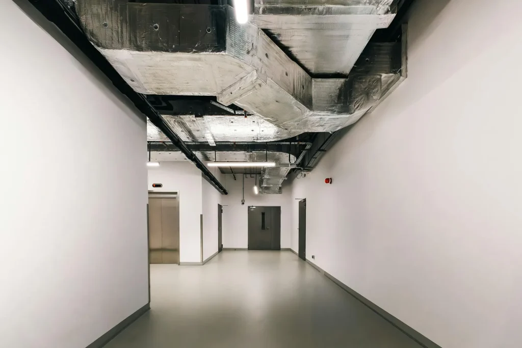 Central air ductwork visible in hallway