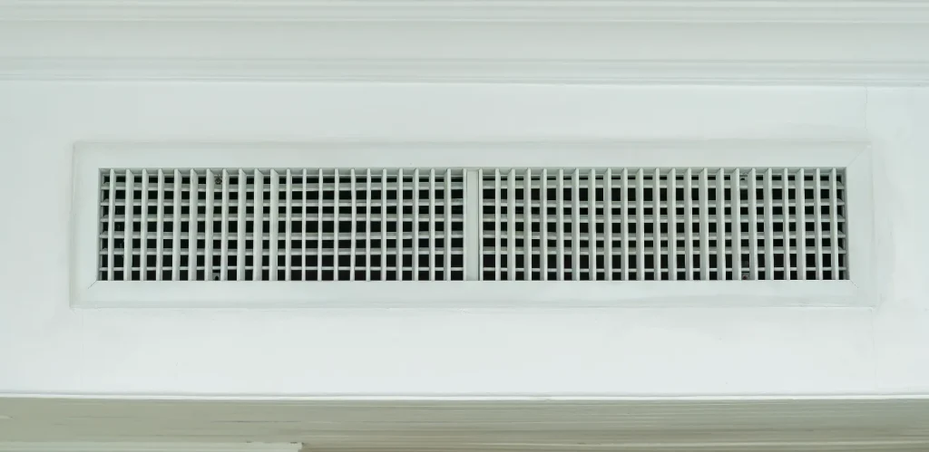 White wall louvre may need AC duct cleaning if it looks grey