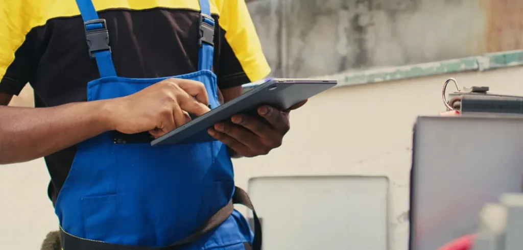 Technician document a new AC installation