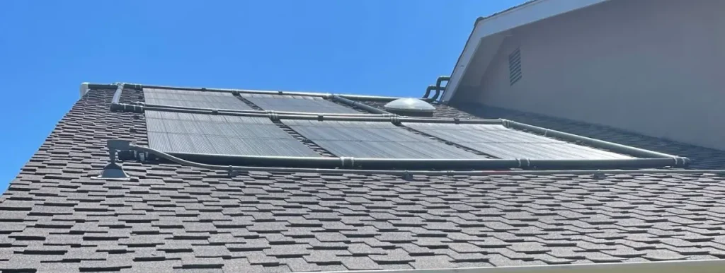 Roof mounted panels needed for solar pool heating installation