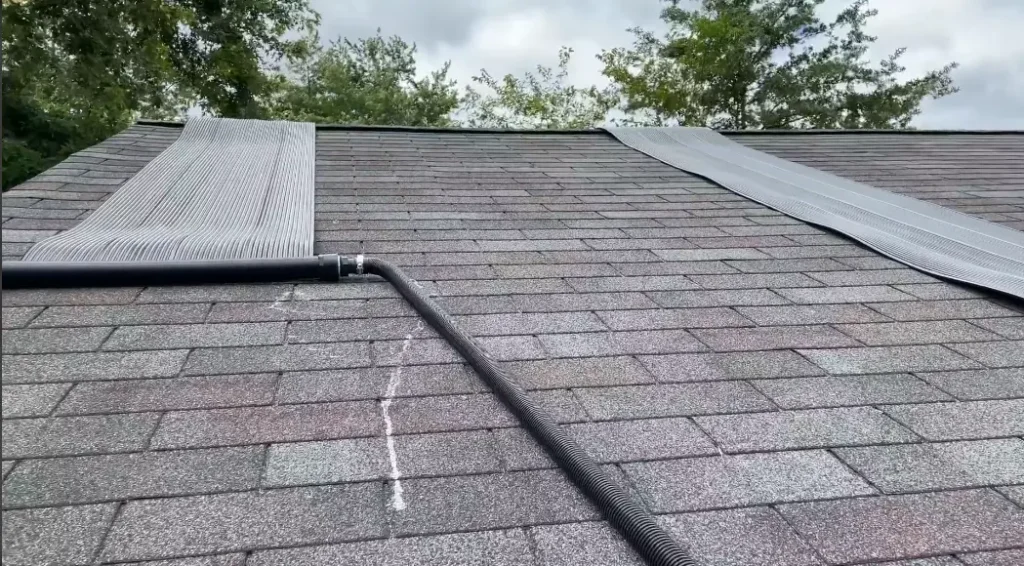 Roof mounted solar collector as a part of solar pool heating system