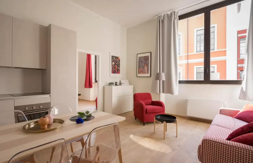 A gas fireplace without a chimney is suitable for apartments