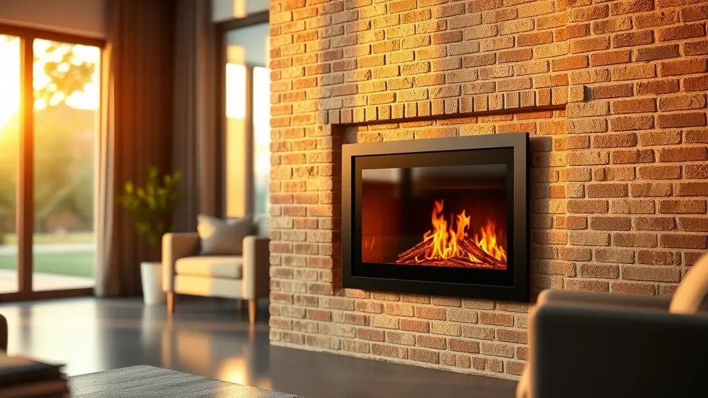 Modern living room that has a balance flue gas fireplace