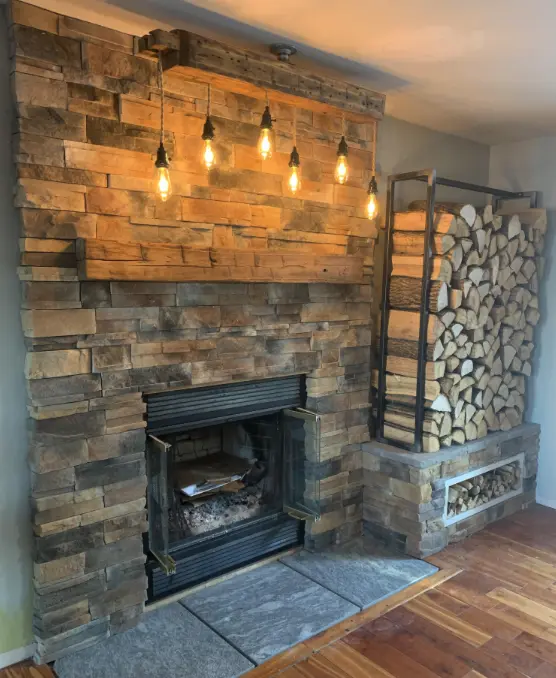 Stack of wood to use with the wood fireplace