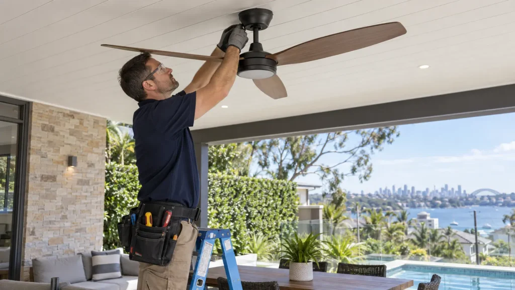 Compliant outdoor fan installation