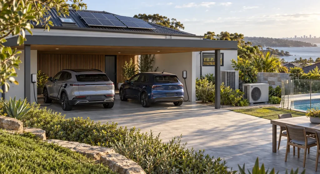 Electric Cars Charging at Home Using a 3 Phase EV Charger