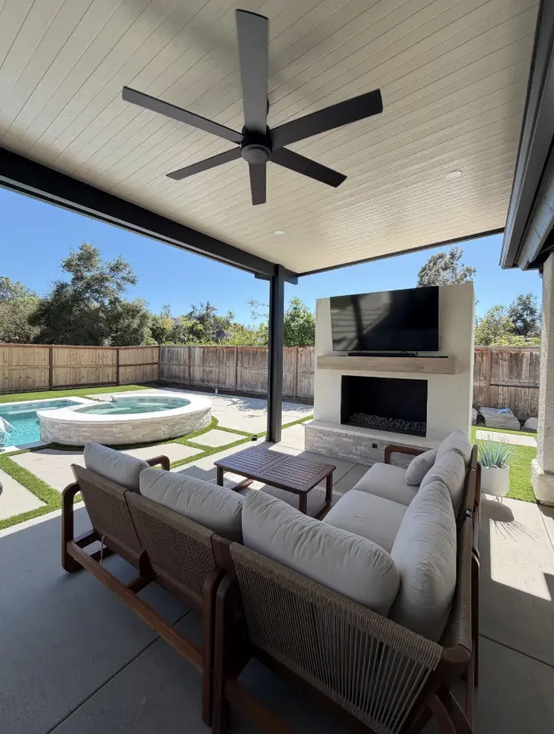 Installing a outdoor ceiling fan in the patio ceiling can be challenging