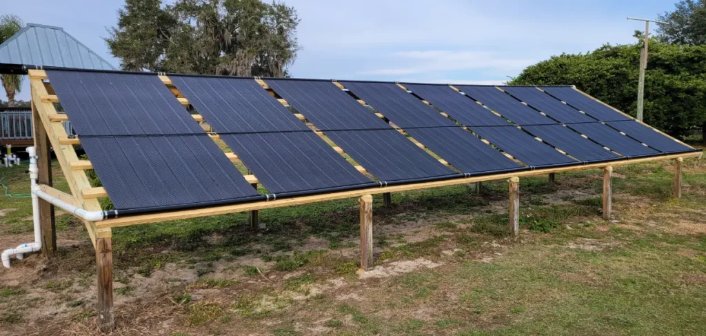 Solar pool heating needs power only to move water and run sensors