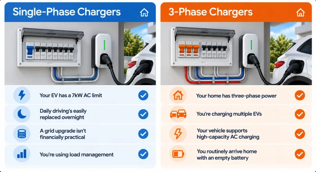 Three-Phase EV Charger or Single Phase EV Charger